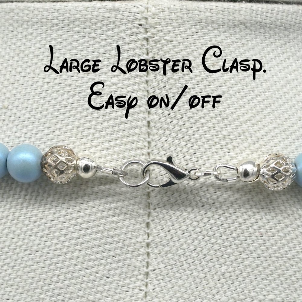 Cinderella theme necklace with blue stone and silver accents. - Picture 4 of 4